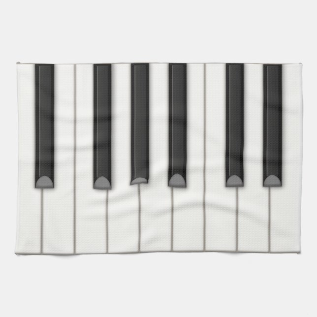 Realistische Klaviertasten Persönliche Musik Geschirrtuch (Horizontal)