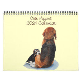 Realistische Kunstportraits niedlicher Welpenhunde Kalender