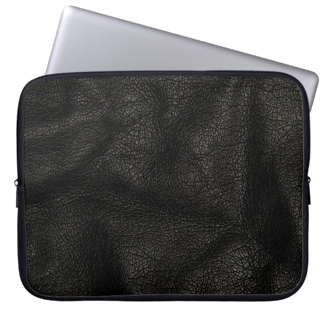 Realistische lederne Beschaffenheit Laptopschutzhülle (Vorderseite)