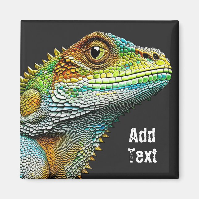 Realistische Lizard Iguana Personalisiert Magnet (Vorne)