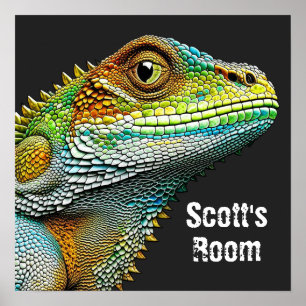 Realistische Lizard Iguana Personalisiert Poster