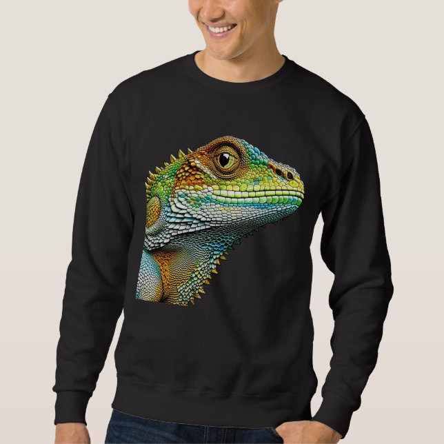 Realistische Lizard Iguana Sweatshirt (Vorderseite)