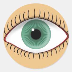 Realistische lustige menschliche Augen Runder Aufkleber