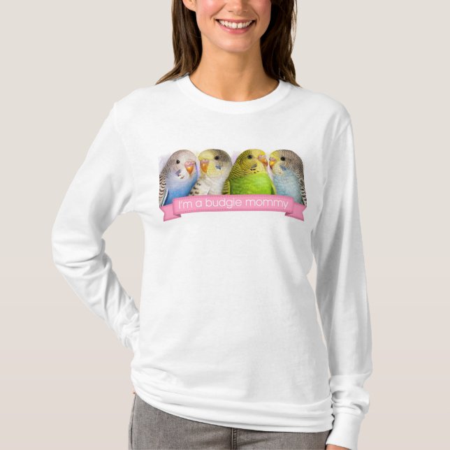 Realistische Malerei der Budgerigars T-Shirt (Vorderseite)