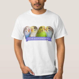 Realistische Malerei der Budgerigars T-Shirt
