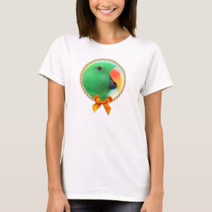 Realistische Malerei grünen eclectus Papageien T-Shirt