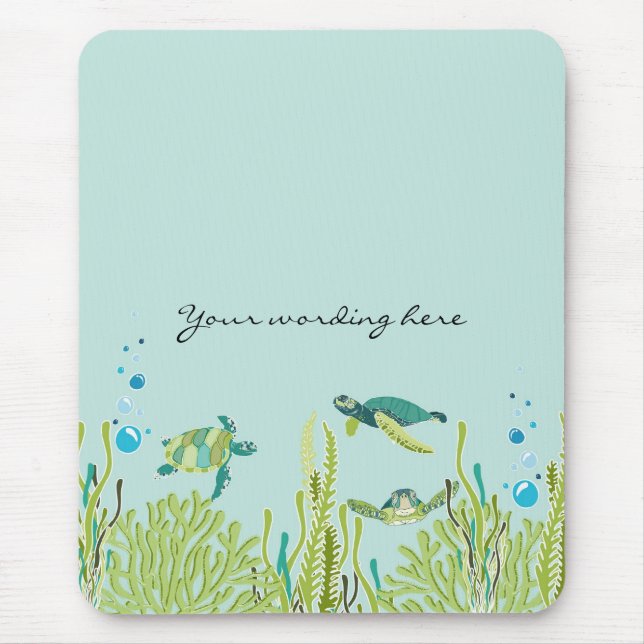 Realistische Meeresschildkröte-Mausunterlage Mousepad (Vorne)