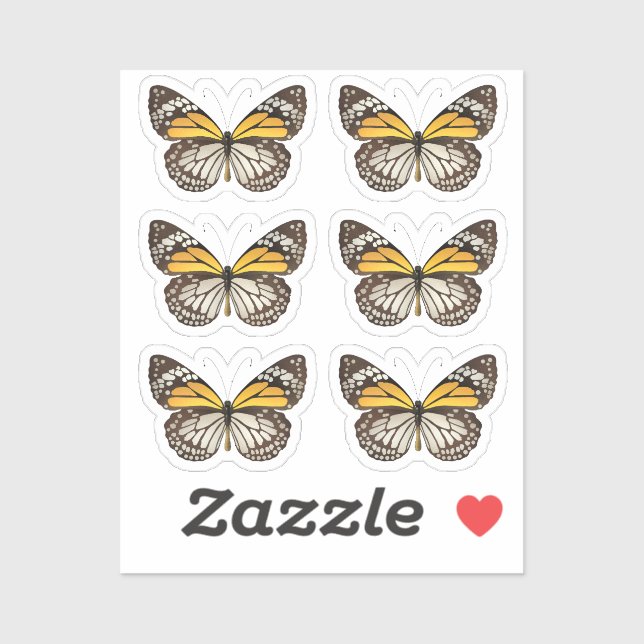 Realistische Monarchschmetterlingsticker-Set Aufkleber (Blatt)