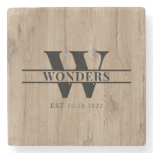 Realistische natürliche Holzmaserung-Monogramm-Hoc