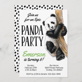 Realistische Panda Bären Geburtstagsparty, jedes A Einladung