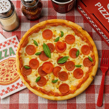 Realistische Pepperoni-Pizza