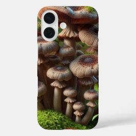 Realistische Pilze in einem üppigen Wald iPhone 16 Hülle