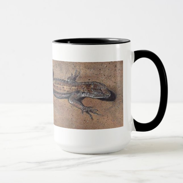 Realistische Reptilien-Tasse "Lizard on Sand" Tasse (Rechts)