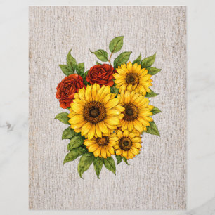 Realistische rustikale Blumen Decoupage & Scrapboo