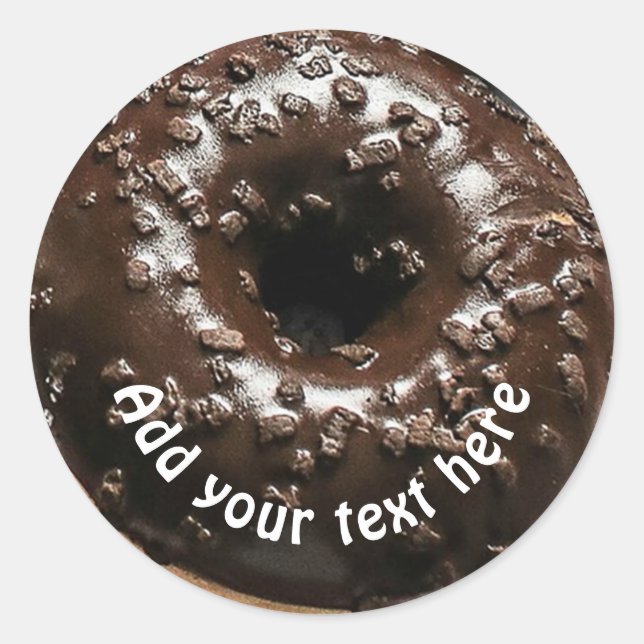 Realistische Schokolade Mattiert Donut Runder Aufkleber (Vorderseite)
