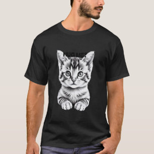 Realistische Schwarz-Weiß-Kätzchen-Katze-Kunstzeic T-Shirt
