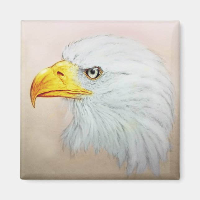 Realistische Tierkunst, Square Magnet - Eagle (Vorne)