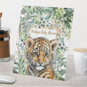 Realistische Tiger Cub Gender Neutral Baby Dusche Sockelschild