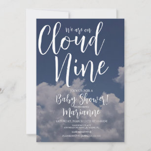 Realistische Wolken Cloud Nine Baby Shower Einladu Einladung