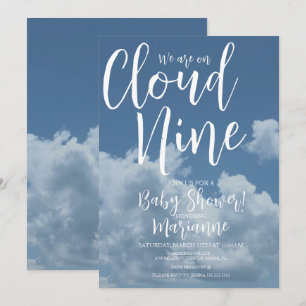 Realistische Wolken Cloud Nine Baby Shower Einladung