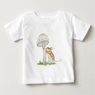 Realistische Zeichnung einer lustigen Feldmaus und Baby T-shirt