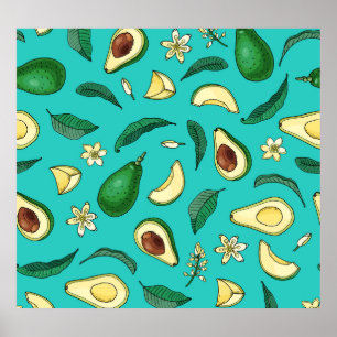 Realistischer Avocado Poster