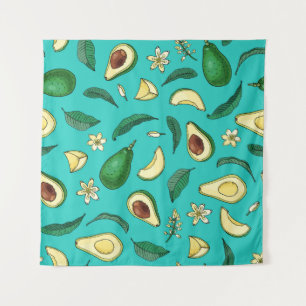 Realistischer Avocado Wandteppich