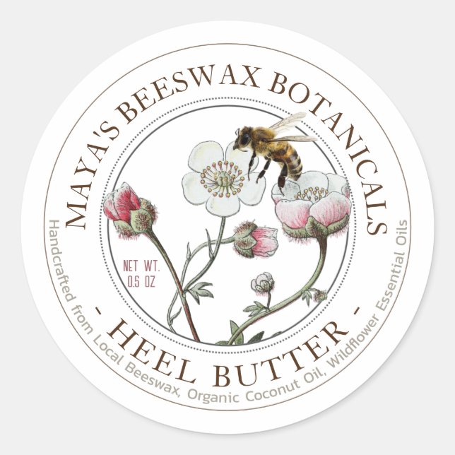 Realistischer Bienenwachs-Etikett für Hebebutter Runder Aufkleber (Vorderseite)