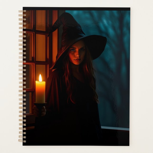 Realistischer Dark Witch Planner | Halloween Gothi Planer (Vorderseite)