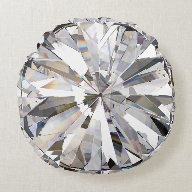 Realistischer Diamant: 3D-Nah-Up Rundes Kissen (Vorderseite)