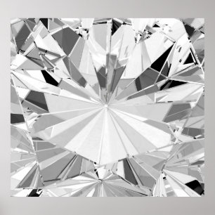 Realistischer Diamant: 3D-Textur Nah-up Poster