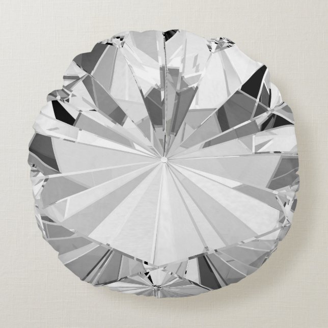 Realistischer Diamant: 3D-Textur Nah-up Rundes Kissen (Vorderseite)