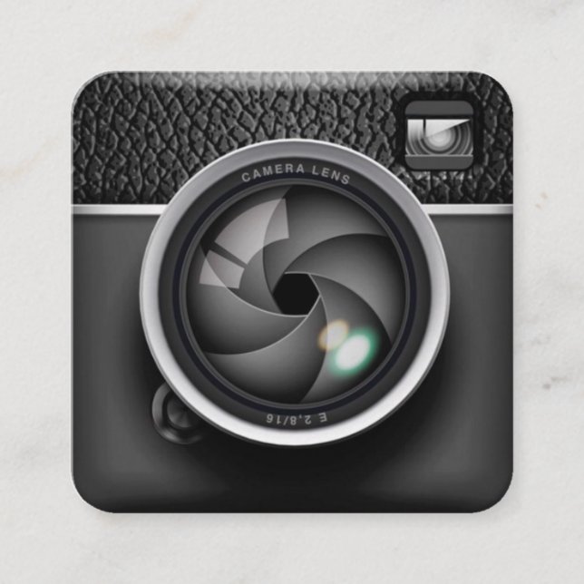 Realistischer Fotograf Quadratische Visitenkarte (Vorderseite)