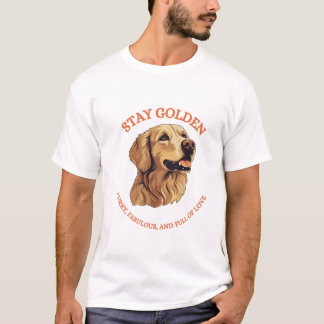 Realistischer Golden Retriever Hund Bleib Golden T-Shirt