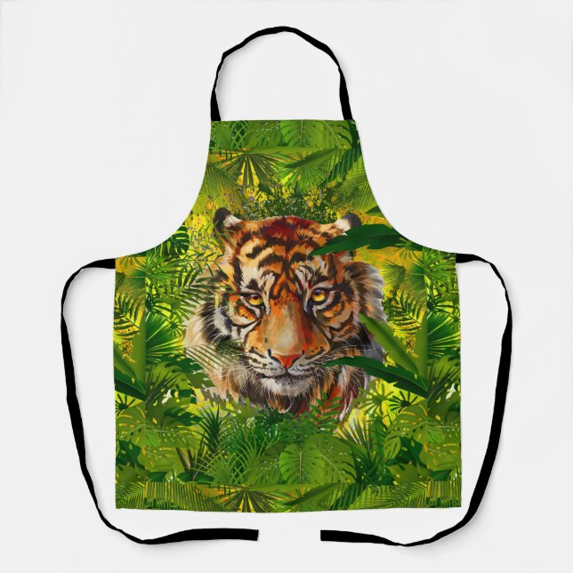 Realistischer Jungle Tiger Schürze Green (Vorderseite)