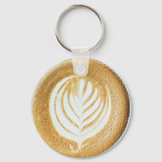 Realistischer Kaffeemaschine und -creme Schlüsselanhänger (Vorderseite)