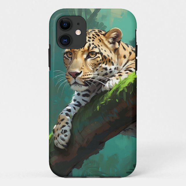 Realistischer Leopard im Dschungel Case-Mate iPhone Hülle (Rückseite)