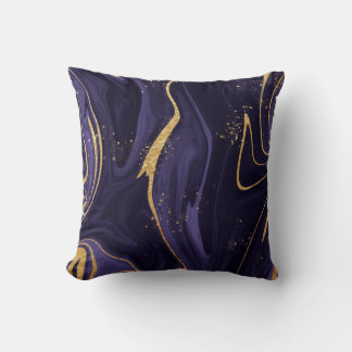 Realistischer Lila Marmor mit Gold Kissen