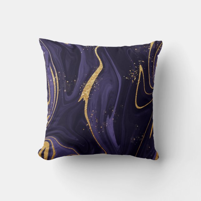 Realistischer Lila Marmor mit Gold Kissen (Vorderseite)