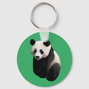 Realistischer Panda Green Schlüsselanhänger