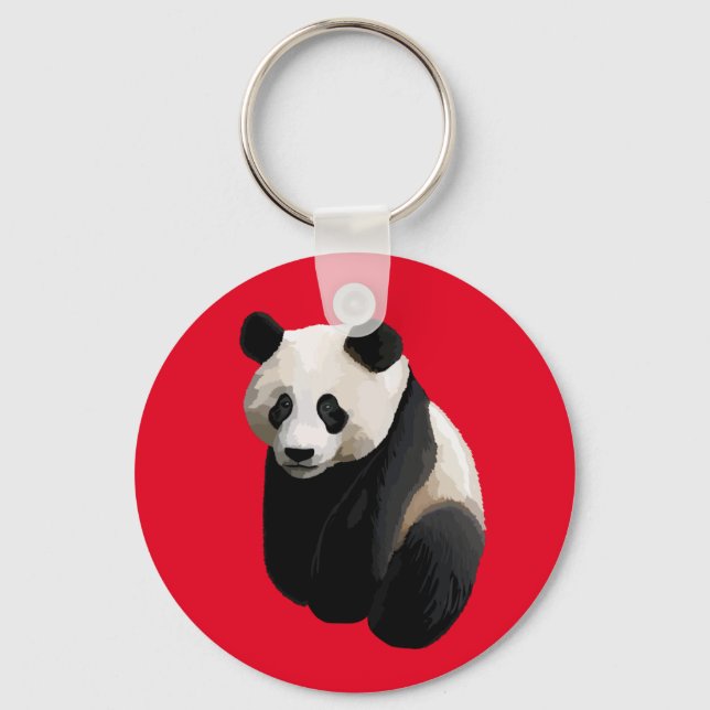 Realistischer Panda Red Schlüsselanhänger (Vorderseite)