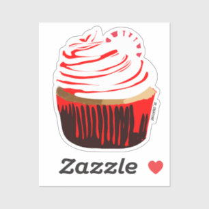 Realistischer Peppermint Cupcake Aufkleber
