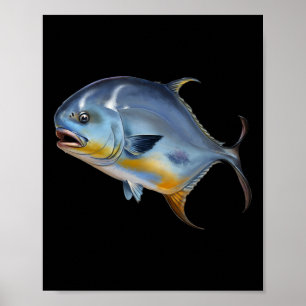 Realistischer Permit Fisch Für Angelfreunde Oder I Poster