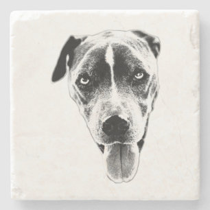 Realistischer Pit Mix Portrait Untersetzer