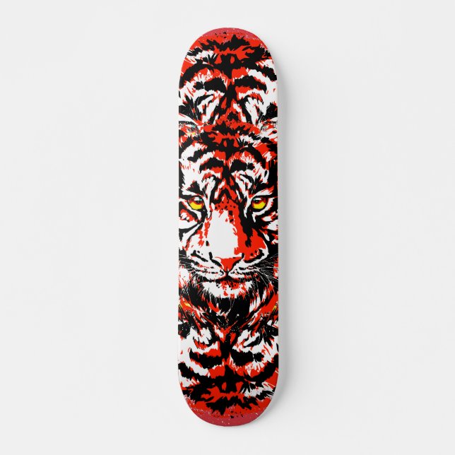 Realistischer Red Tiger Head - Tiger Skateboard (Vorne)