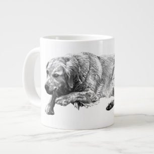 Realistischer ruhender Hund für einen gemütlichen Jumbo-Tasse