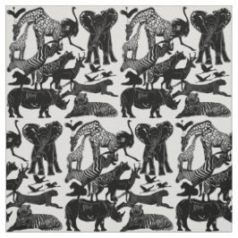 Realistischer Safari-afrikanischer Tierart Stoff