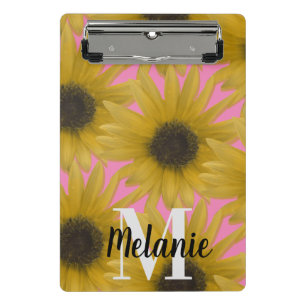 Realistischer Sonnenblumengarten mit individuellem Mini Klemmbrett