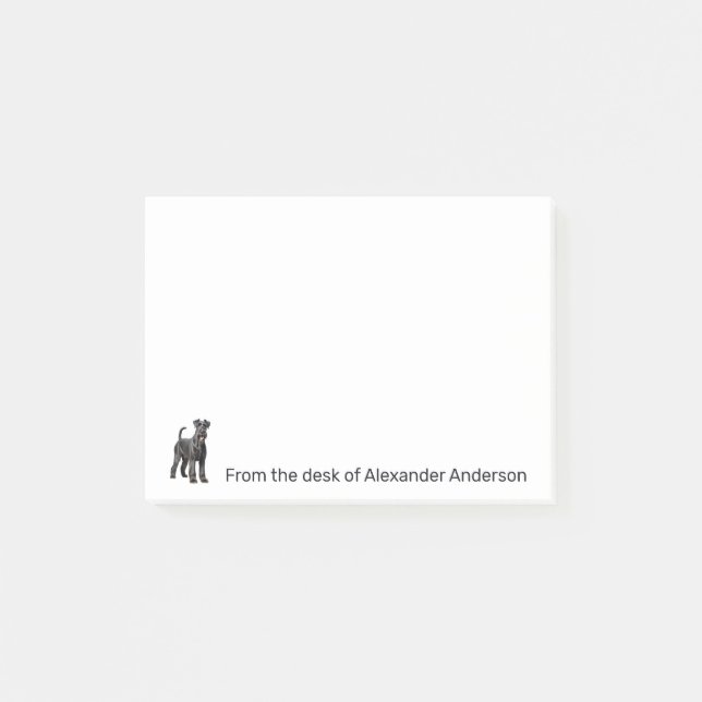 Realistischer Standard Schnauzer Personalize Notes Post-it Klebezettel (Vorderseite)