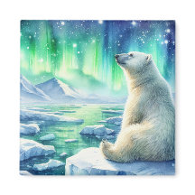Realistischer Sternengucker-Eisbär-Magnet